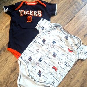 Pair of 18 month Detroit Tigers MLB onesies